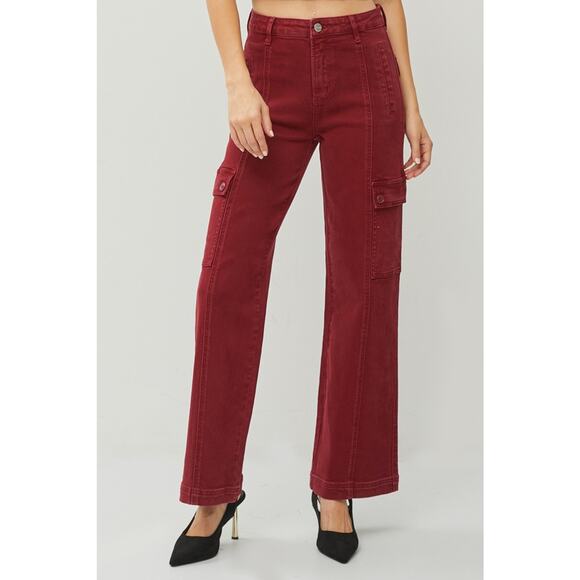 RISEN High Rise Wide Leg Cargo Jeans - RDP5564 - Size 7/28 - Picture 4 of 7